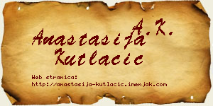 Anastasija Kutlačić vizit kartica